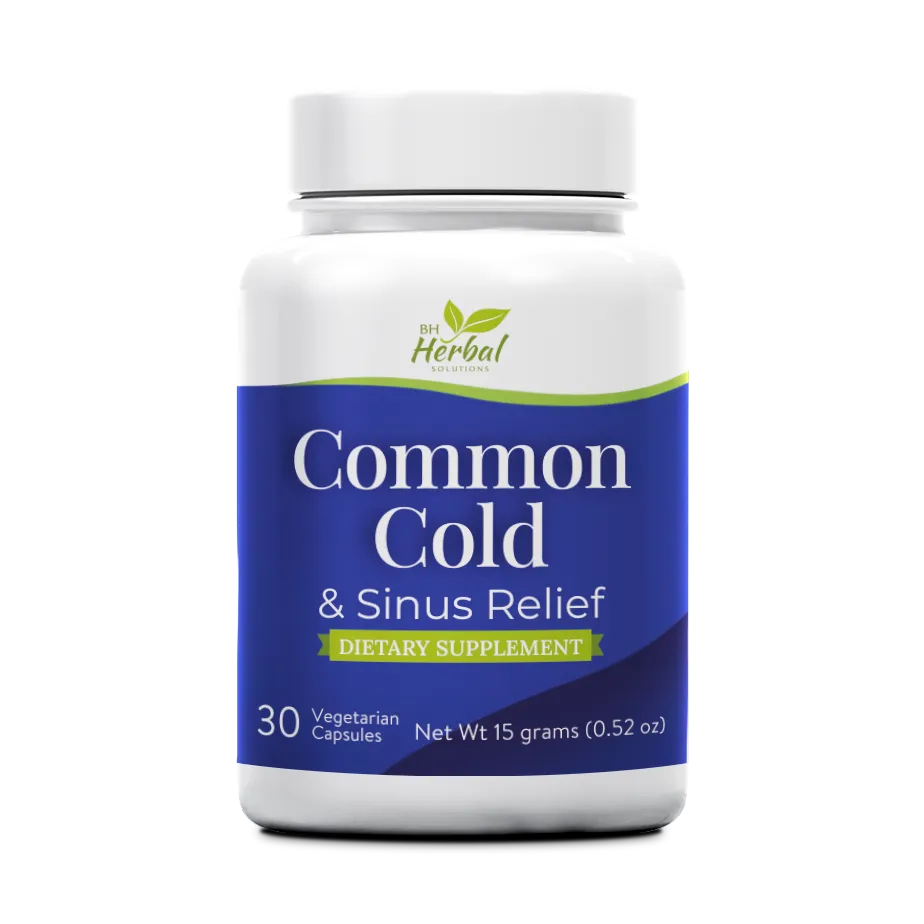 Common Cold Relief herbal supplement bottle