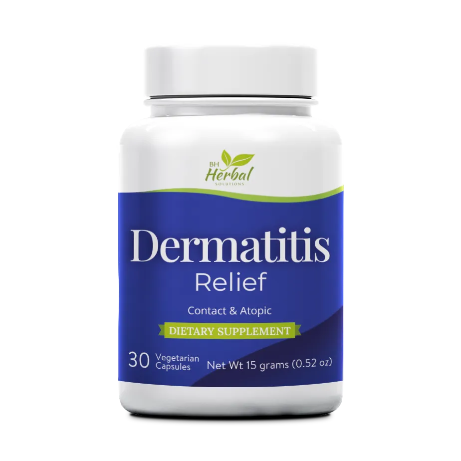 Dermatitis Relief herbal supplement bottle