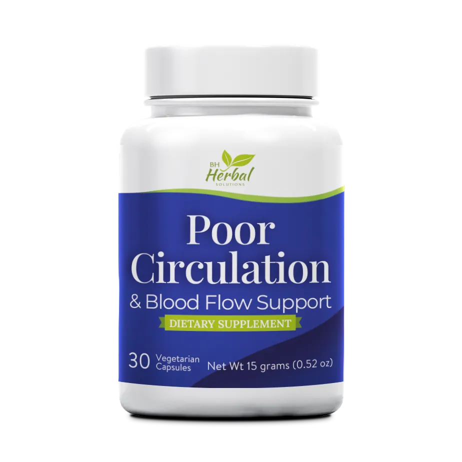 Poor Circulation & Blood Flow Support herbal supplement bottle