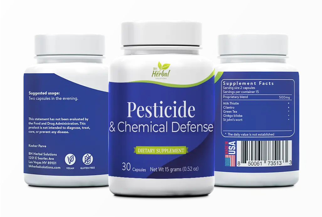 Pesticide & Chemical Defense Three bottles